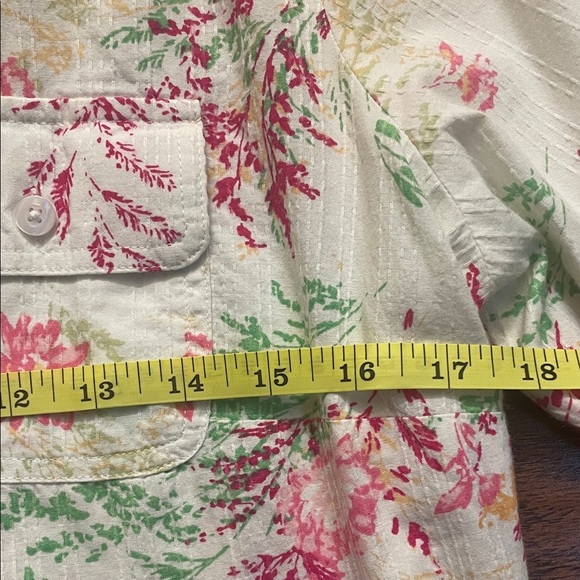 Croft & Barrow Floral Button Down Shirt - Pink and Green - Picture 6 of 8